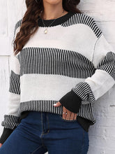 Load image into Gallery viewer, Full Size Round Neck Drop Shoulder Sweater