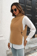 Load image into Gallery viewer, Ribbed Mock Neck Sleeveless Sweater Vest