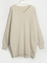 Load image into Gallery viewer, V-Neck Dropped Shoulder Sweater Dress
