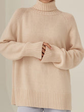 Load image into Gallery viewer, Turtle Neck Raglan Sleeve Sweater