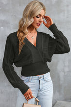 Load image into Gallery viewer, Surplice Neck Lace-Up Sweater