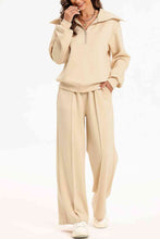 Load image into Gallery viewer, Half Zip Collared Neck Sweatshirt and Pants Set
