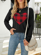 Load image into Gallery viewer, Heart Graphic Round Neck Sweater