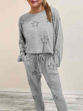 Load image into Gallery viewer, Star Print Long Sleeve Top and Pants Lounge Set