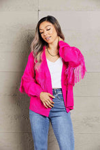 Load image into Gallery viewer, Double Take Fringe Trim Open Front Cardigan