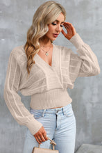 Load image into Gallery viewer, Surplice Neck Lace-Up Sweater