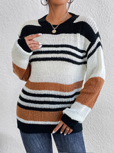 Load image into Gallery viewer, Striped Round Neck Sweater