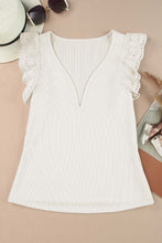 Load image into Gallery viewer, Deep V Lace Butterfly Sleeve Top