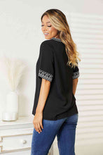 Load image into Gallery viewer, Double Take Embroidered Notched Neck Top