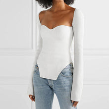 Load image into Gallery viewer, Sweetheart Neck Long Sleeve Knit Top