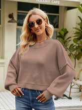 Load image into Gallery viewer, Round Neck Dropped Shoulder Sweater