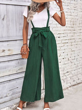 Load image into Gallery viewer, Tie Belt Wide Leg Overalls