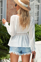 Load image into Gallery viewer, Striped Deep V Bow Detail Babydoll Top