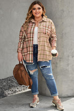 Load image into Gallery viewer, Plus Size Plaid Button Up Collared Neck Shirt