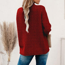 Load image into Gallery viewer, Mock Neck Dropped Shoulder Long Sleeve Sweater