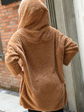 Load image into Gallery viewer, Open Front Hooded Teddy Coat