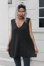 Load image into Gallery viewer, V-Neck Sleeveless Sweater Vest with Pocket