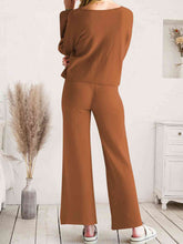Load image into Gallery viewer, Long Sleeve Lounge Top and Drawstring Pants Set