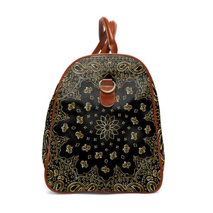 Black and Gold Design Waterproof Travel Bag