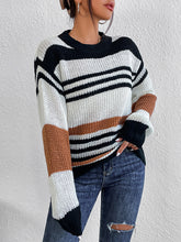 Load image into Gallery viewer, Striped Round Neck Sweater