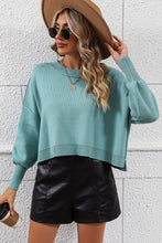 Load image into Gallery viewer, Round Neck Dropped Shoulder Pullover Sweater