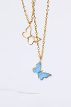 Load image into Gallery viewer, Butterfly Pendant Copper 14K Gold-Plated Necklace