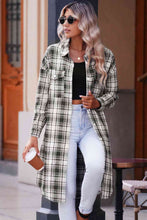 Load image into Gallery viewer, Double Take Plaid Button-Up Longline Shacket with Breast Pockets
