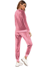 Load image into Gallery viewer, Round Neck Long Sleeve Loungewear Set with Pockets