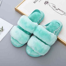 Load image into Gallery viewer, Faux Fur Open Toe Slippers