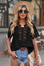 Load image into Gallery viewer, Spliced Lace Peplum Top