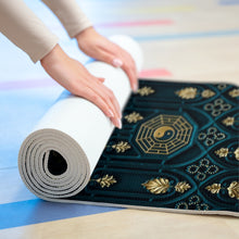Load image into Gallery viewer, Blue &amp; Gold Peace Foam Yoga Mat