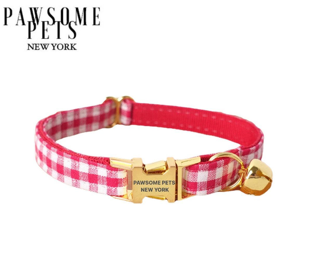 SMALL-SIZE DOG & CAT COLLAR - FRENCH VERMILION STRIPE-0