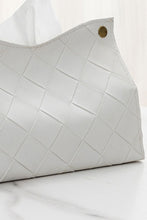 Load image into Gallery viewer, Woven Vegan Leather Tissue Box Cover