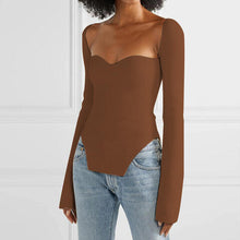 Load image into Gallery viewer, Sweetheart Neck Long Sleeve Knit Top
