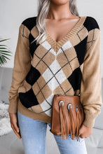 Load image into Gallery viewer, Geometric V-Neck Sweater