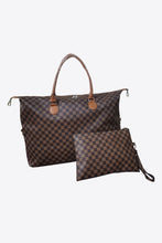 Load image into Gallery viewer, Checkered Two-Piece Vegan Leather Bag Set