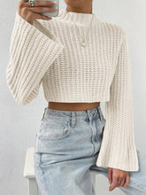 Load image into Gallery viewer, Mock Neck Long Sleeve Cropped Sweater