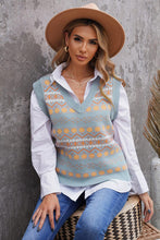 Load image into Gallery viewer, Geometric V-Neck Knit Vest