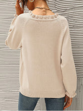 Load image into Gallery viewer, Ruffled Quarter-Button Sweater
