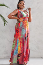 Load image into Gallery viewer, Plus Size Surplice Neck Smocked Waist Maxi Dress