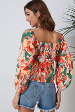 Load image into Gallery viewer, Multicolored Square Neck Smocked Babydoll Blouse