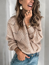 Load image into Gallery viewer, Openwork Round Neck Sweater