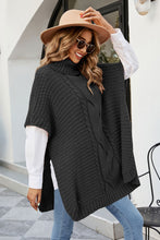 Load image into Gallery viewer, Cable-Knit Turtleneck Slit Sweater