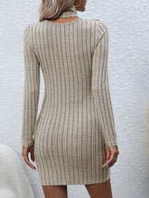 Load image into Gallery viewer, Long Sleeve Ribbed Sweater Dress