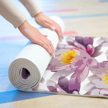Load image into Gallery viewer, Gray &amp; Lilac Floral Foam Yoga Mat