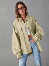 Load image into Gallery viewer, Dropped Shoulder Raw Hem Jacket