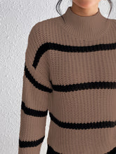 Load image into Gallery viewer, Striped Mock Neck Sweater