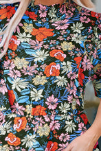 Load image into Gallery viewer, Floral Ruffle Shoulder Frill Neck Blouse