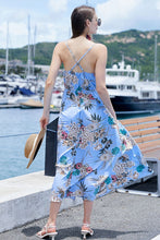 Load image into Gallery viewer, Printed V-Neck Spaghetti Straps Slit Midi Dress