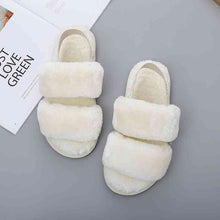 Load image into Gallery viewer, Faux Fur Open Toe Slippers